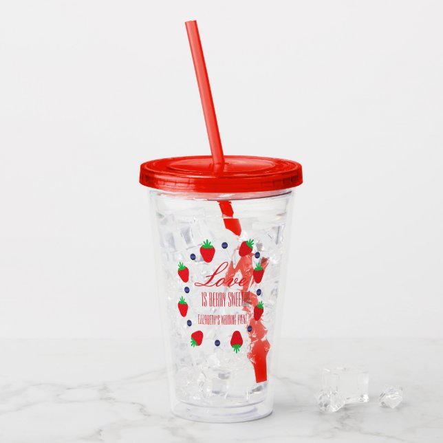 Liebe ist Berry Sweet Fruit Brautparty Acryltrinkbecher (Vorderseite Ice)