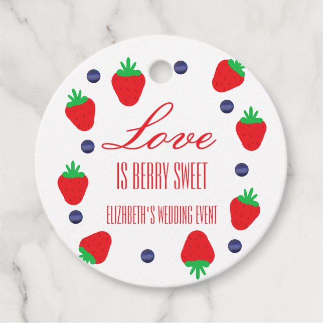 Liebe ist Berry Sweet Fruit Brautparty Geschenkanhänger (Vorderseite)