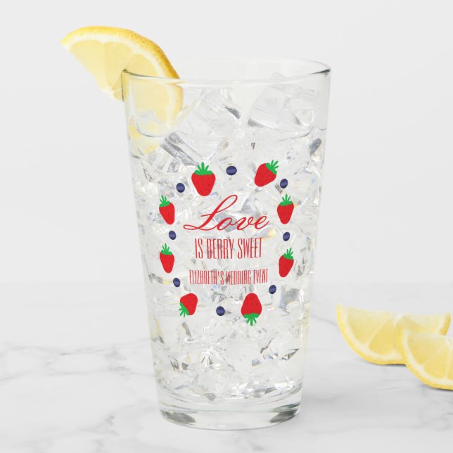 Liebe ist Berry Sweet Fruit Brautparty Glas (Vorderseite Ice)