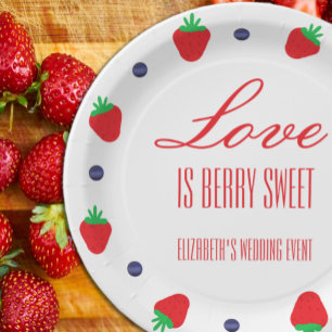 Liebe ist Berry Sweet Fruit Brautparty Pappteller