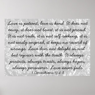 Liebe ist Bibelvers 1 Korinther-13:4 - 8 Poster