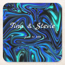 Liebe ist blau rechteckiger pappuntersetzer