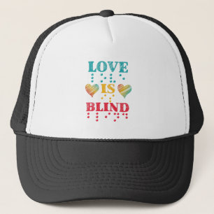 Liebe ist Blind Braille Hearts Truckerkappe