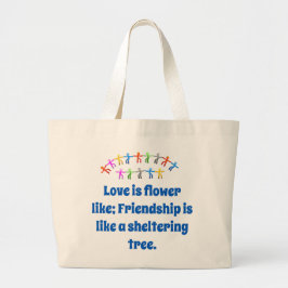 Liebe ist Blume - Freundschaftsangebot Jumbo Stoffbeutel