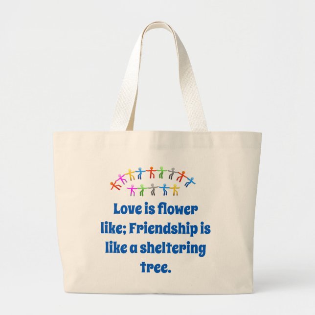 Liebe ist Blume - Freundschaftsangebot Jumbo Stoffbeutel (Vorne)