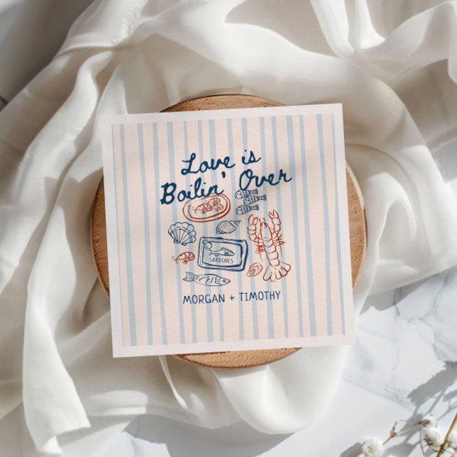 Liebe ist Boilin' Over Seafood Wedding Serviette (Von Creator hochgeladen)