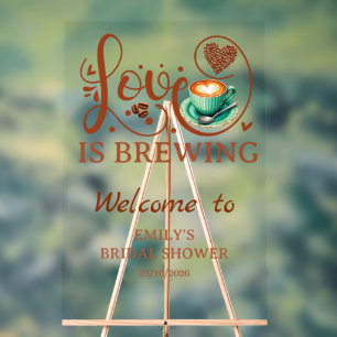 Liebe ist Brau-Café-Herz-Schrift-Party-Schild Acrylschild