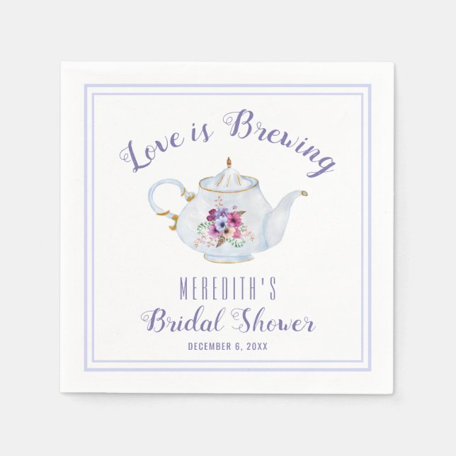 Liebe ist Brauen Bridal Tee Party Serviette (Vorderseite)