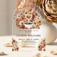 Liebe ist Brauen Brown Floral Kaffee Herz Braut-