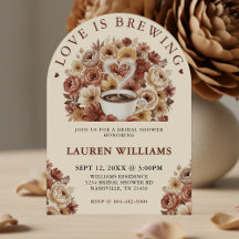 Liebe ist Brauen Brown Floral Kaffee Herz Braut-
