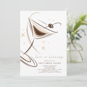 Liebe ist Brauen Espresso Martini Brautparty Einladung