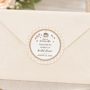 Liebe ist Brauen Kaffee Boho Beige Maßgeschneidert Runder Aufkleber