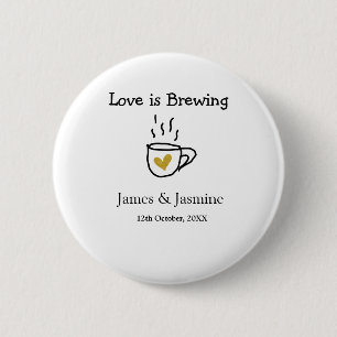 Liebe ist Brauen Kaffee Tasse Gold Herznamen Button