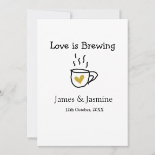 Liebe ist Brauen Kaffee Tasse Gold Herznamen Einladung