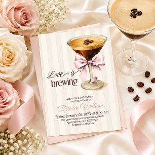 Liebe ist Brauen Pink Espresso Kaffee Brautparty Einladung