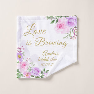Liebe ist brauend - Blumenmuster Elegantes Brautpa Waschlappen