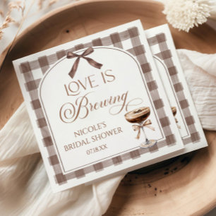 Liebe ist Brauende Expresso Martini Schleife Braut Serviette