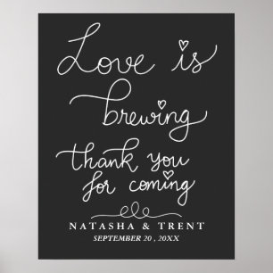 Liebe ist Brauerei-Typografie Whimsical Hochzeit Poster