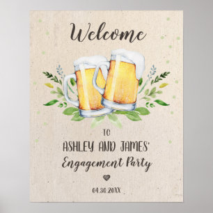 Liebe ist Brauerei Verlobungsfeier Willkommensschi Poster