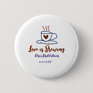Liebe ist braun blaues Brautparty hinzufügen Namen Button