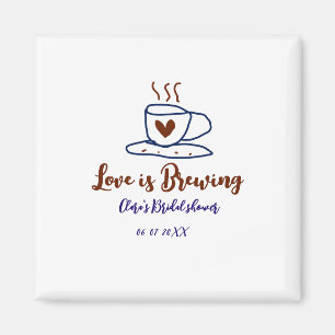 Liebe ist braun blaues Brautparty hinzufügen Namen Magnet