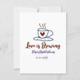 Liebe ist braun blaues Brautparty hinzufügen Namen Postkarte
