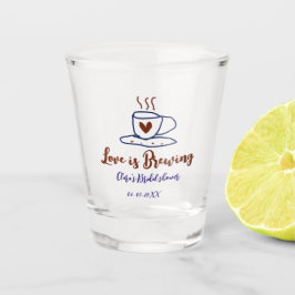 Liebe ist braun blaues Brautparty hinzufügen Namen Schnapsglas
