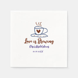 Liebe ist braun blaues Brautparty hinzufügen Namen Serviette