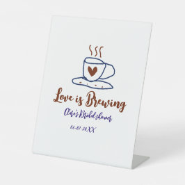 Liebe ist braun blaues Brautparty hinzufügen Namen Sockelschild