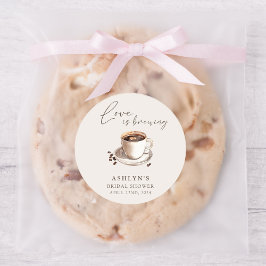 Liebe ist Brautparty-Aufkleber brauen Runder Aufkleber