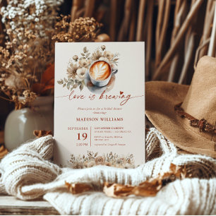 Liebe ist Brautparty-Kaffee & Blumen Einladung