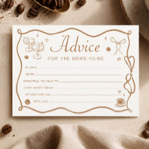 Liebe ist Brechen Coffee Brautparty Advice Card