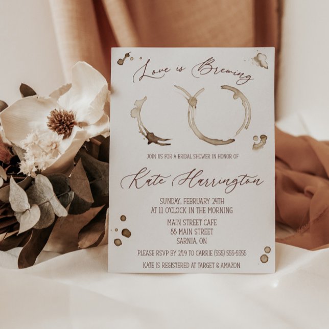 Liebe ist Brechen, Kaffee, Stains, Brautparty Einladung (Von Creator hochgeladen)