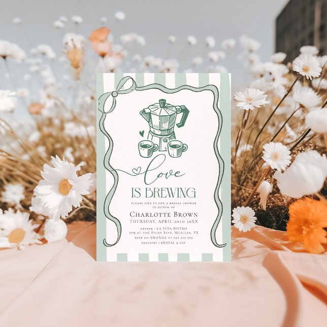 Liebe ist Brechen Modernes Kaffee Brautparty Einladung (Von Creator hochgeladen)