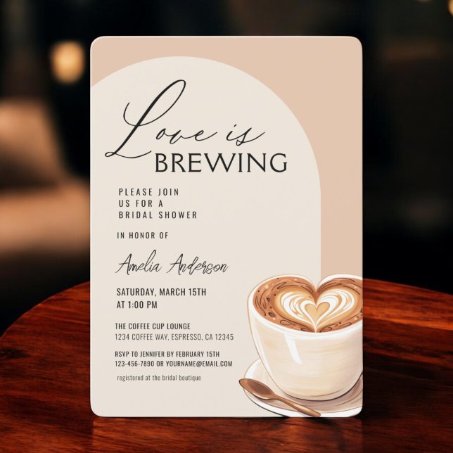 Liebe ist Brewing Coffee Brautparty Café Einladung (Von Creator hochgeladen)