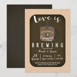 LIEBE IST BREWING Coffee Café Engagement Party Einladung