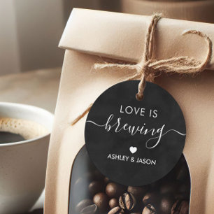 Liebe ist Brewing, Coffee Gift Tag, Hochzeit Geschenkanhänger