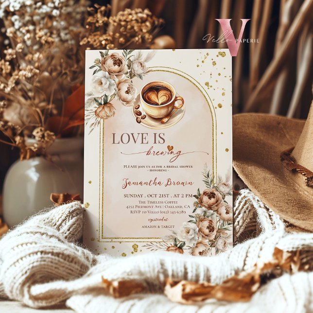 LIEBE IST BREWING Coffee Lovers Brautparty Einladu Einladung (Von Creator hochgeladen)