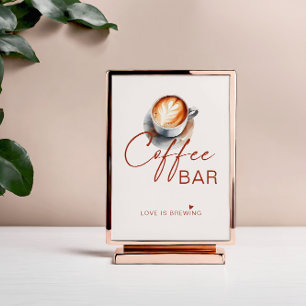 Liebe ist brodelnder Kaffee Bar Schild Poster