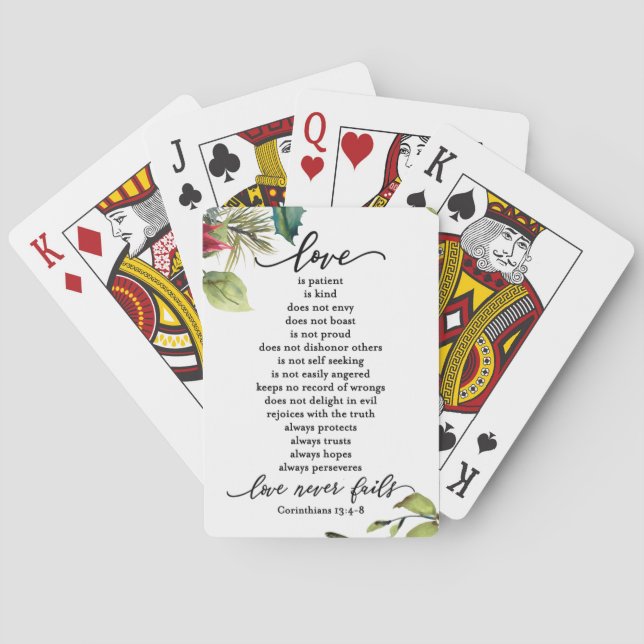 Liebe ist Corinthians Scripture Verse Couple's Spielkarten (Rückseite)