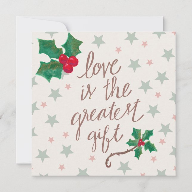 Liebe ist das Bestste Weihnachtsgeschenk Mitteilungskarte (Vorderseite)