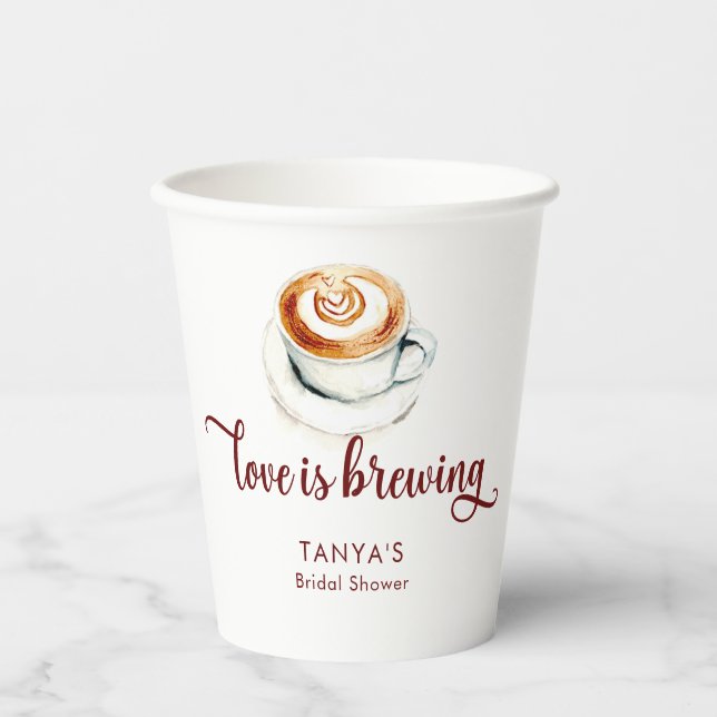 Liebe ist das Brautparty Breing Coffee Pappbecher (Vorderseite)