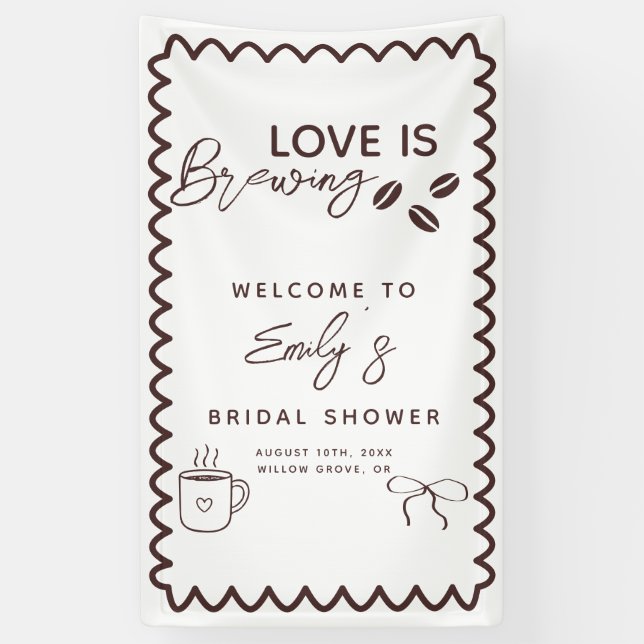 Liebe ist das Breaking Coffee Theme Brautparty Banner (Vertikal)