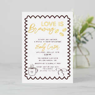 Liebe ist das Breaking Coffee Theme Brautparty Folieneinladung