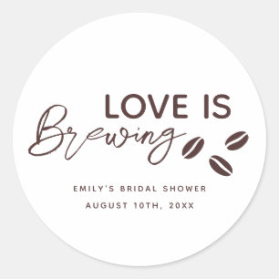 Liebe ist das Breaking Coffee Theme Brautparty Runder Aufkleber