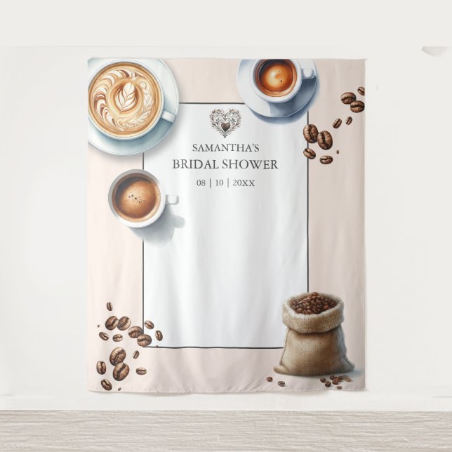Liebe ist das Brechen Coffee Brautparty Foto Wandteppich (Vorderseite)