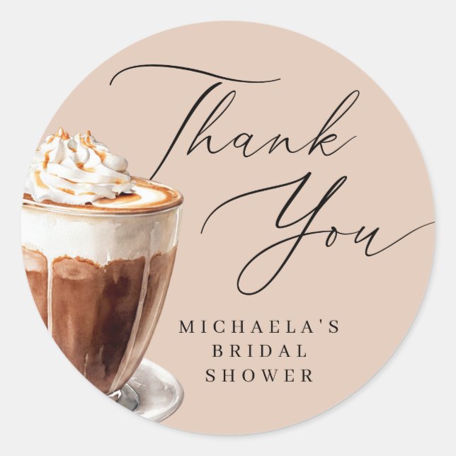 Liebe ist das Brechen Coffee Brautparty Vielen Dan Runder Aufkleber (Vorderseite)