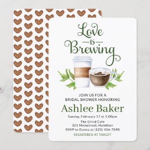 Liebe ist das Brechen des Kaffee-Cup-Brautparty Einladung