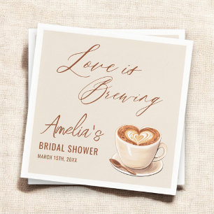 Liebe ist das Brechen Kaffee Latte Brautparty Serviette