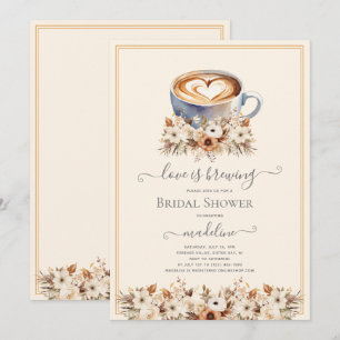 Liebe ist das Brechen von Blumenkaffee Brautparty Einladung